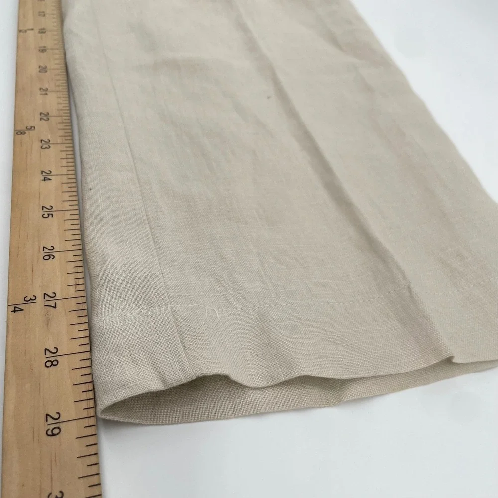 Jos. A. Bank Linen Pants Mens 38x29 Beige Flat Front Straight Leg Casual Summer
